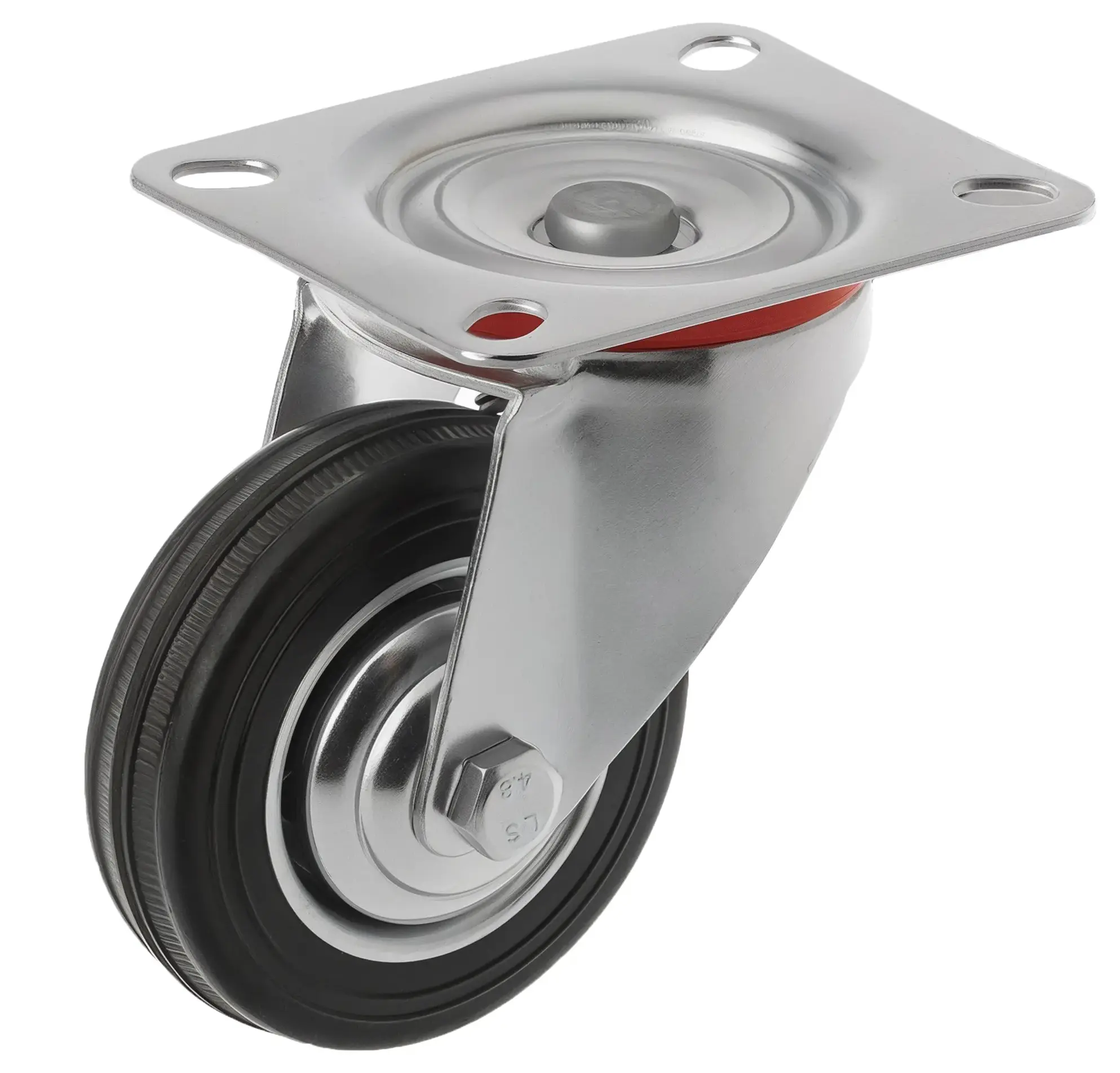 Промышленное колесо 85 мм (площадка, поворотное, черная резина, роликоподшипник) - SC 97